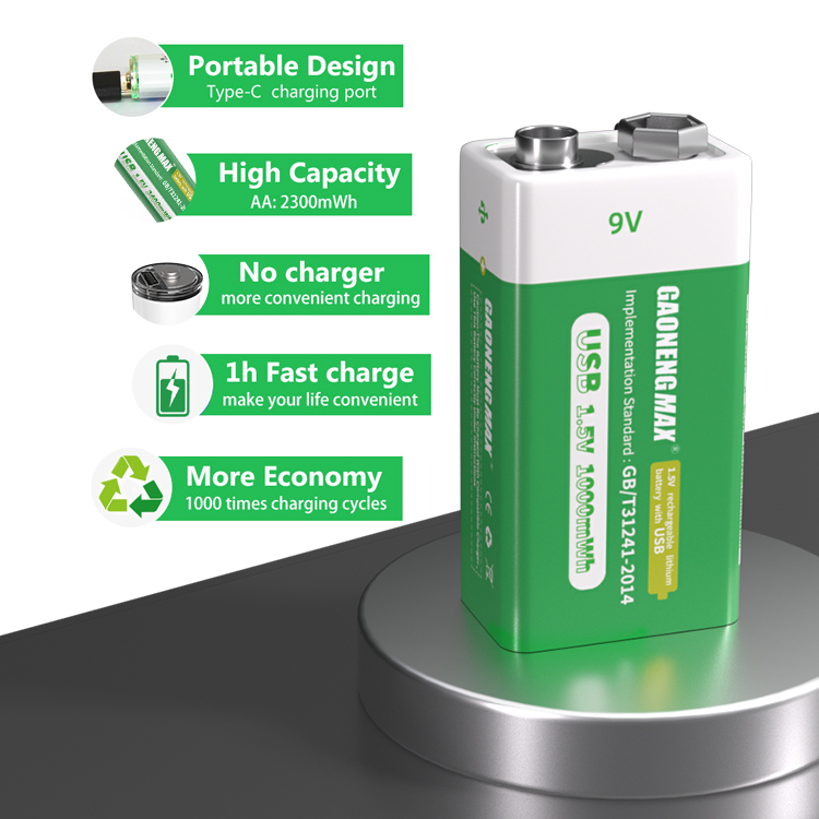 9V rechargeable battery